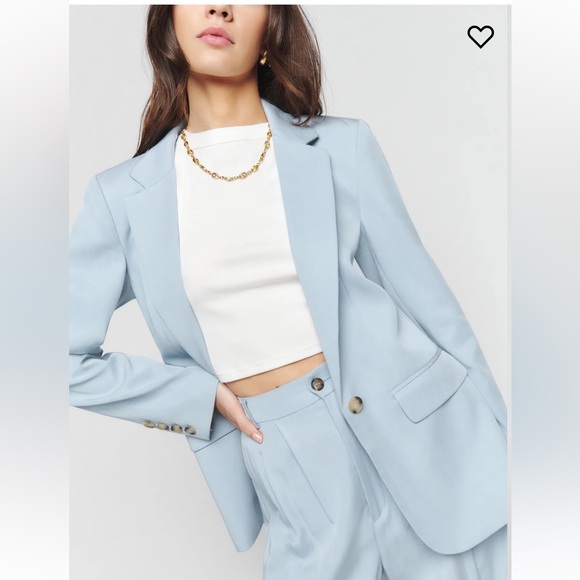 NWT🦋 Reformation The Classic Slim Blazer in mineral - Picture 2 of 5